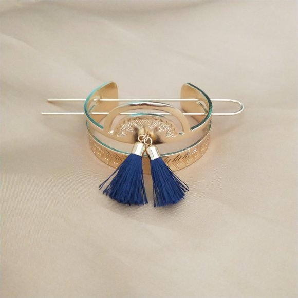 Vintage Accessories - Boho Tassels Hair Pins Hair Clip Bun Cage